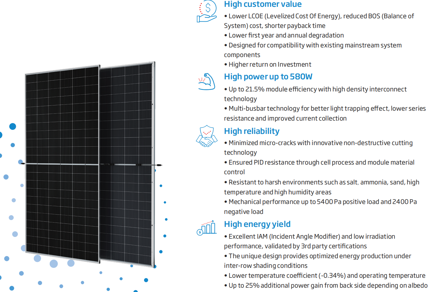Trina Bifacial Dual Glass 560-580watt