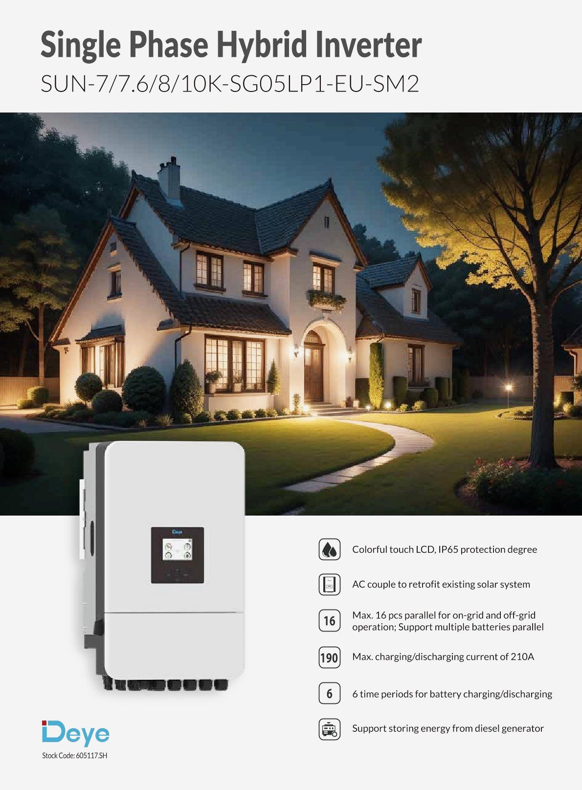 Deye Single Phase Hybrid Inverter 7-10kw