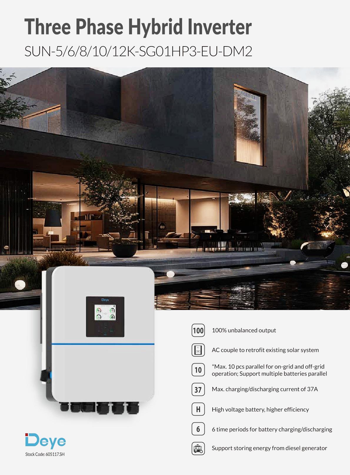 Deye Three Phase Hybrid Inverter 5-12kw