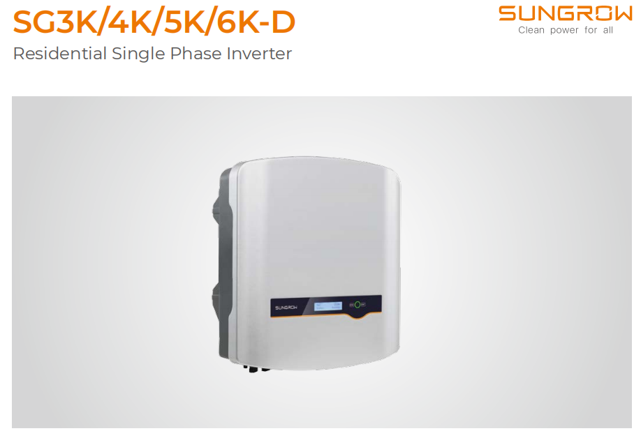Sungrow Single Phase Inverter 3-6kw